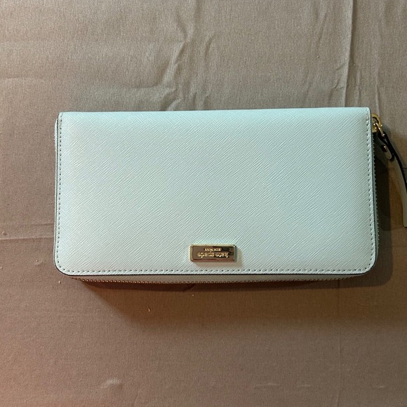 Kate Spade New York Handbags - Kate Spade Grace Blue Newbury Lane Neda Wallet Leather Zip Around Saffiano Leath